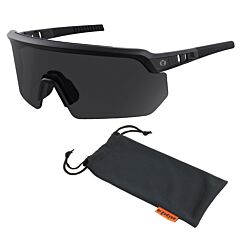Ergodyne 55221 Skullerz Aegir-Afas-Hc Safety Glasses - Afas Color Enhancing Lens, High Contrast Smoke Lens, Size Matte Black Frame