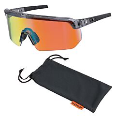 Ergodyne 55060 Skullerz Aegir-Afaspm Safety Glasses - Afas Polarized Mirrored, Orange Mirror Lens, Size Clear Smoke Frame