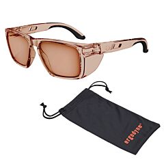 Ergodyne 58212 Skullerz Sixten-Afas Safety Glasses - Afas Lenses, Tan Lens, Size Translucent Tan Frame