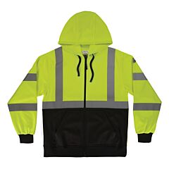 Ergodyne 22939 Glowear 8312Bk Essential - Unisex 290G Black Front Zip-Up, Lime, Size 5X-Large
