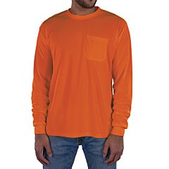 Ergodyne 21827 Glowear 8093 Essential Non-Certified Hi-Vis Long Sleeve T-Shirt, Orange, Size 3X-Large