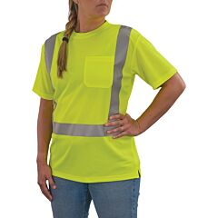 Ergodyne 22076 Glowear 8274 Class 2 Hi-Vis T-Shirt, Lime, Size 2X-Large