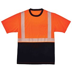 Ergodyne 22614 Glowear 8280Bk Class 2 Performance T-Shirt Black Bottom, Orange, Size Large/Tall