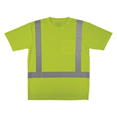 Ergodyne 21831 Glowear 8282 Class 2 Essential Hi-Vis T-Shirt, Lime, Size X-Small