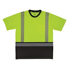 Ergodyne 22279 Glowear 8294Bk Class 2 Hi-Vis T-Shirt Black Bottom, Lime, Size 5X-Large