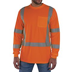 Ergodyne 22066 Glowear 8368 Class 3 Essential Hi-Vis Long Sleeve Shirt, Orange, Size 2X-Large