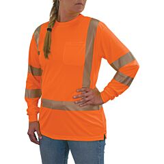 Ergodyne 22365 Glowear 8387 Class 3 Hi-Vis Long Sleeve Shirt Womens, Orange, Size X-Large