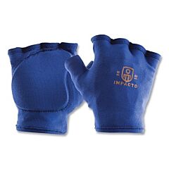 Impacto 50100120020 Fingerless Anti-Impact Under Work Gloves, W/O Thumb Web Padding, Polycotton, Small, Blue