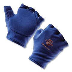 Impacto 50200120010 Fingerless Anti-Impact Under Work Gloves, With Thumb Web Padding, Polycotton, X-Small, Blue