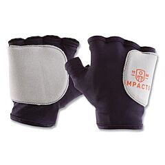 Impacto 50310110010 Fingerless Nylon Anti-Impact Gloves, Nylon/Suede Leather, X-Small, Black/Gray, 1/8 In Padding