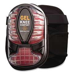 Impacto 86500000000 All-Terrain Gel Comfort Knee Pad, Extended Style, Elastic Straps, Black/Clear
