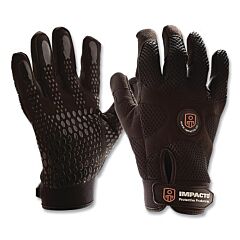 Impacto Bg40830 Anti-Vibration Air Gloves, Synthetic Suede Leather/Silicone Dots, Medium, Black