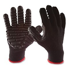 Impacto Blackmaxxiso30 Blackmaxx® Vibration Reducing Gloves, Nylon/Cotton, Medium, Black