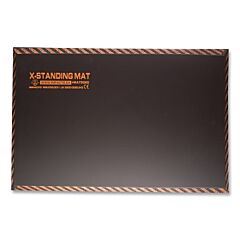 Impacto Mat5020 Anti-Fatigue X-Standing Mat, Medium, 16 In W X 28 In L, 1 In Thick, Bevel Edge, Black/Orange