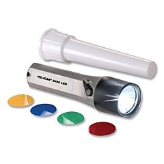 Pelican™ 024900-0001-180 Traffic Wand Flashlight, 4 Aa Not Included, 92 Lumens, Gray, Fod-Proof Screw On Wand, 4 Color Filters