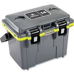 Pelican™ 14Q-1-Dkgryegrn Personal Cooler, 14 Qt, 0.47 Ft³, 18 In L X 11.5 In W X 13 In D, Dark Gray/Green