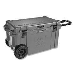 Pelican™ 65Qw-6-Dkgry Elite Wheeled Cooler, 65 Qt, 2.32 Ft³, 36.5 In L X 19.6 In W X 20 In D, Dark Gray