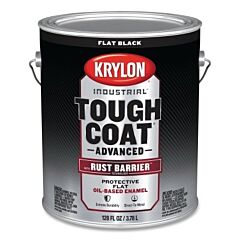 Krylon Industrial K00781008 Tough Coat® Advanced With Rust Barrier® Technology Spray Paint, 1 Gal, Black, Flat