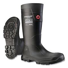 Dunlop Lj2Hd01-42 Purofort® Fieldpro Full Safety Boots, Men'S 9/Women'S 11, 14 In H, Black/Black Sole