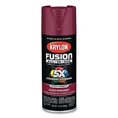 Krylon Industrial K02704007 Fusion All-In-One™ Paints + Primers, 12 Oz, Aerosol Can, Gloss Burgundy