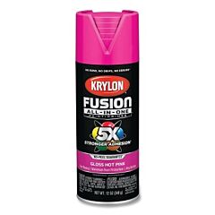 Krylon Industrial K02708007 Fusion All-In-One™ Paints + Primers, 12 Oz, Aerosol Can, Gloss Hot Pink