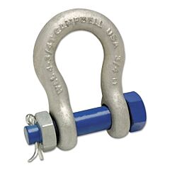 Campbell® 5391035 Anchor Shackle, C-999-G, Pin And Bolt, Galvanized, 1-1/16 In Opening, 5/8 In, 3-1/4 Ton Working Load Limit