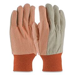 Anchor Brand 1090 Premium Grade Canvas Dotted Gloves, 10 Oz Cotton, Mens, Natural/Orange