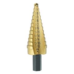 Irwin® 15104 Unibit® Titanium Fractional Self-Starting, 3/16 In To 7/8 In, 12 Steps