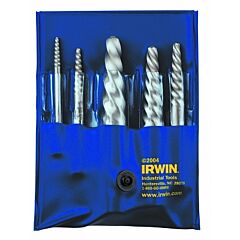 Irwin® 53535 Spiral Flute Screw Extractors - 535/524 Series Set, 5 Piece, 3/32 In To 5/8 In