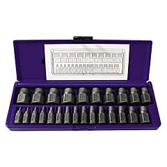 Irwin® 53227 Hex Head Multi-Spline Screw Extractors - 532 Series - Plastic Case Set, 25 Pc, 1/8 In To 7/8 In