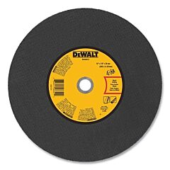 Dewalt® Dwa8033 High Speed Wheel, 12 In Dia, 20 Mm Dia Arbor, 24 Grit, 6400 Rpm, Metal Cutting