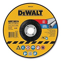 Dewalt® Dwa4534 Cutting Wheel, Type 27, 7 In Dia X 0.045 In Thick X 7/8 In Arbor, Aluminum Oxide
