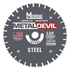 M.K. Morse 102506 Metal Devil Portable Circular Saw Blade, 5/8 In Arbor, 32T, 5-3/8 In Dia, Steel
