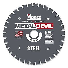 M.K. Morse 102537 Metal Devil Portable Circular Saw Blade, 20 Mm Arbor, 34T, 5-7/8 In Dia, Steel