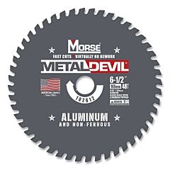 M.K. Morse 102599 Metal Devil Portable Circular Saw Blade, 20 Mm/5/8 In Arbor, 48T, 6-1/2 In Dia, Stainless Steel