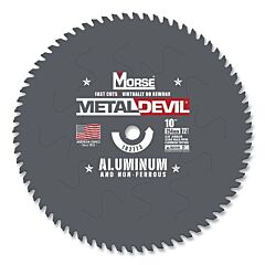 M.K. Morse 102773 Metal Devil Portable Circular Saw Blade, 5/8 In Arbor, 72T, 10 In Dia, Aluminum