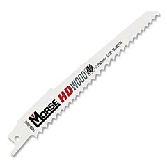 M.K. Morse 402057 Heavy Duty (Hd) Bi-Metal Reciprocating Saw Blade, 6 In L, 3/4 In W, 6 Tpi, Wood