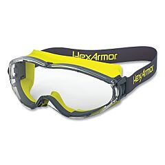 Hexarmor 12-10007-05 Lt300 Safety Goggles, Clear*, Gray/Yellow, Trushield®2Sf, Chemical-Resistant Neoprene Strap