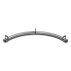 Tillman Rc1030 Track Mounted Rolling Curtain System, 1.125 In W X 39.9 In L, Metallic, Galv Steel, 90° Curve Track, Suspension Mount