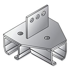 Tillman Rc1033 Track Mounted Rolling Curtain System, 2.25 In W X 4 In L, Metallic, Galv Steel, 3-Way T-Connector, Suspension Mount
