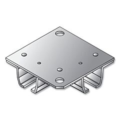 Tillman Rc1047 Track Mounted Rolling Curtain System, 4.56 In W X 4.56 In L, Metallic, Galv Steel, 90° Right Angle Connector, Ceiling Mount
