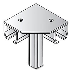 Tillman Rc1065 Track Mounted Rolling Curtain System, 4.1 In W X 4.1 In L, Metallic, Galv Steel, 90° Right Angle Connector, Floor Mount