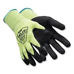Hexarmor 1081-L Helix® High Dexterity Work Gloves, Hppe/Polyester Blend, Large, Hi-Vis Yellow/Black Coating