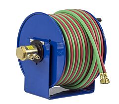 Coxreels 112W-1-100 Welding Hand Crank Hose Reel: 1/4" I.D., 100' Twin Oxy-Acetylene Welding Hose, 200 Psi
