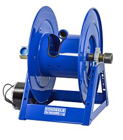 Coxreels 1185-2020-E-Buxx 12V Electric Dc Non-Explosion Proof Motor Rewind Hose Reel: 1 1/2" I.D., 70' Hose Capacity, Less Hose, 3000 Psi, Upgraded 90 Degree Swivel