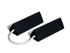 Checkers Rc5521-P Pair Rubber Chock Black 21" X 5" X 5" With 1/2" X 24" Nylon Rope