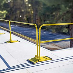 Universal Rooftop Safety Guardrail, Available In 5 Ft., 7.5 Ft., And 10 Ft. Sections, Powder Coat Yellow