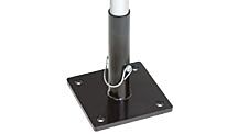 Checkers Tpflatmount Each Telescoping Pole Flat Mount Bracket Black Powder Coat With Four 1/2" Mounting Holes Does Not Include Hardware