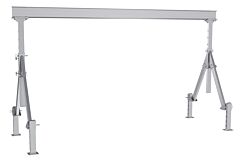 Vestil Aha-4-15-8-Alo Aluminum Adjustable Height Gantry Crane With Adjustable Leveling Option 15 Ft. Wide X 8 Ft. Max Usable Height 4,000 Lb. Capacity Silver