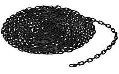 Vestil Chain-316-10-Blk Steel Bollard Safety Chain 10 Foot 3/16 In. Thickness Back